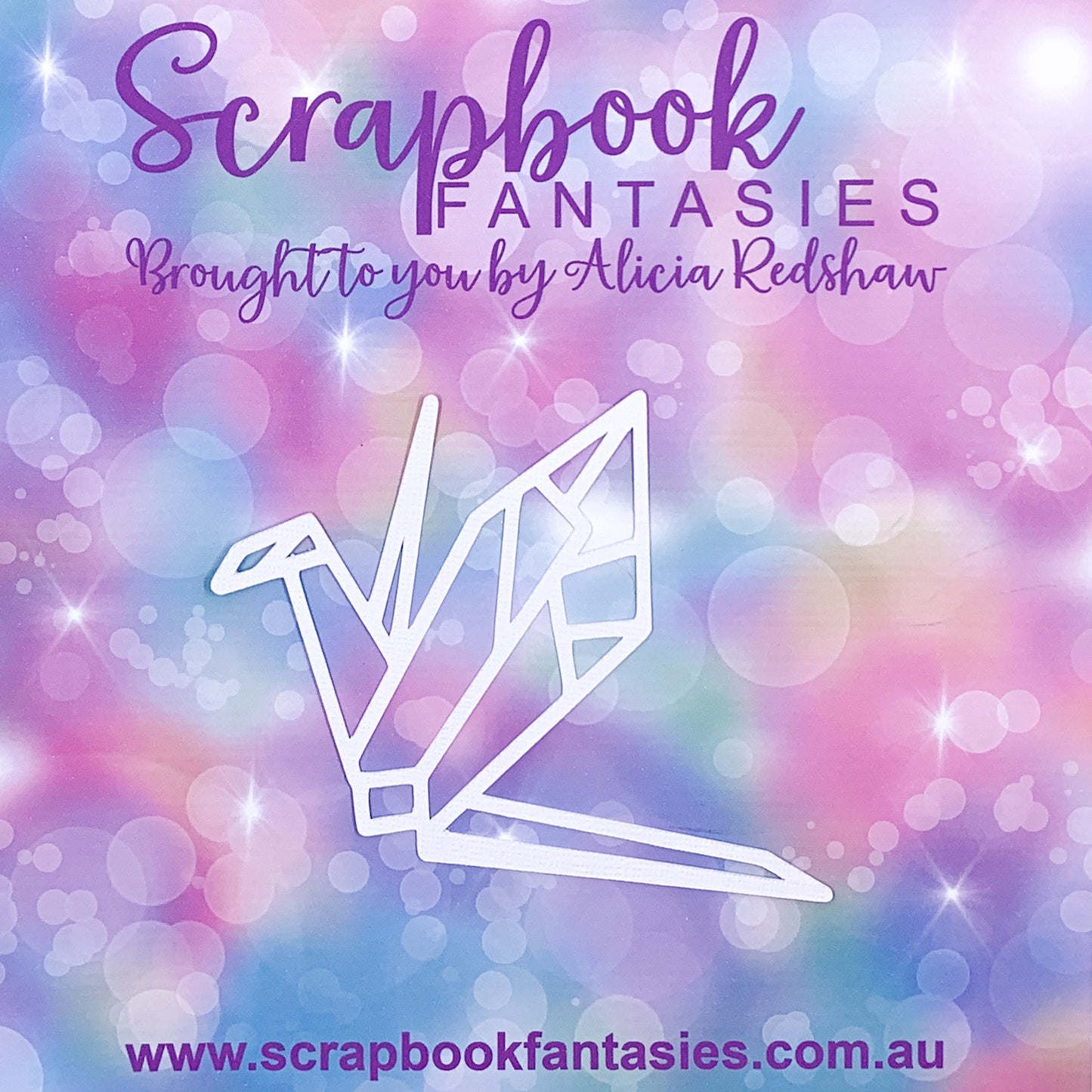 Tranquility - Paper Crane 5"x3.75" White Linen Cardstock Picture-Cut - Designed by Alicia Redshaw