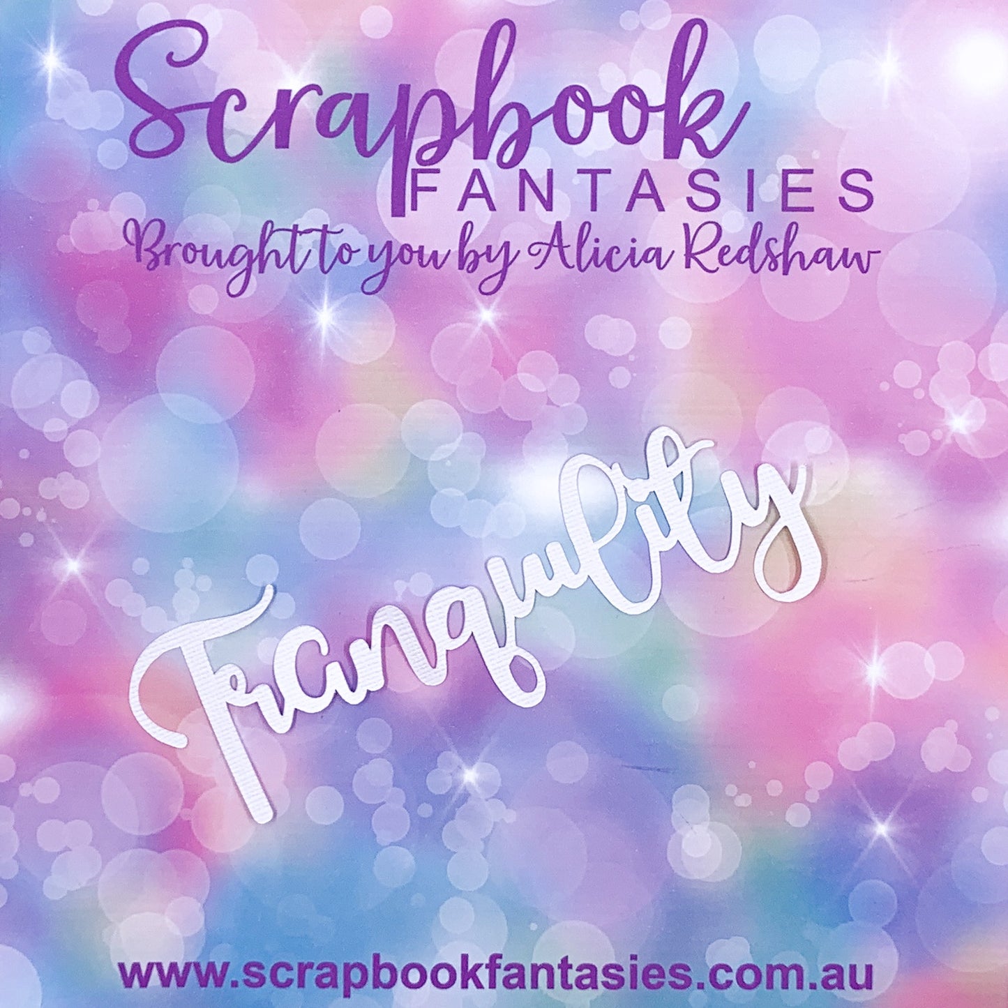 Tranquility - Tranquility (script) 5.5"x1.75" White Linen Cardstock Title-Cut - Designed by Alicia Redshaw