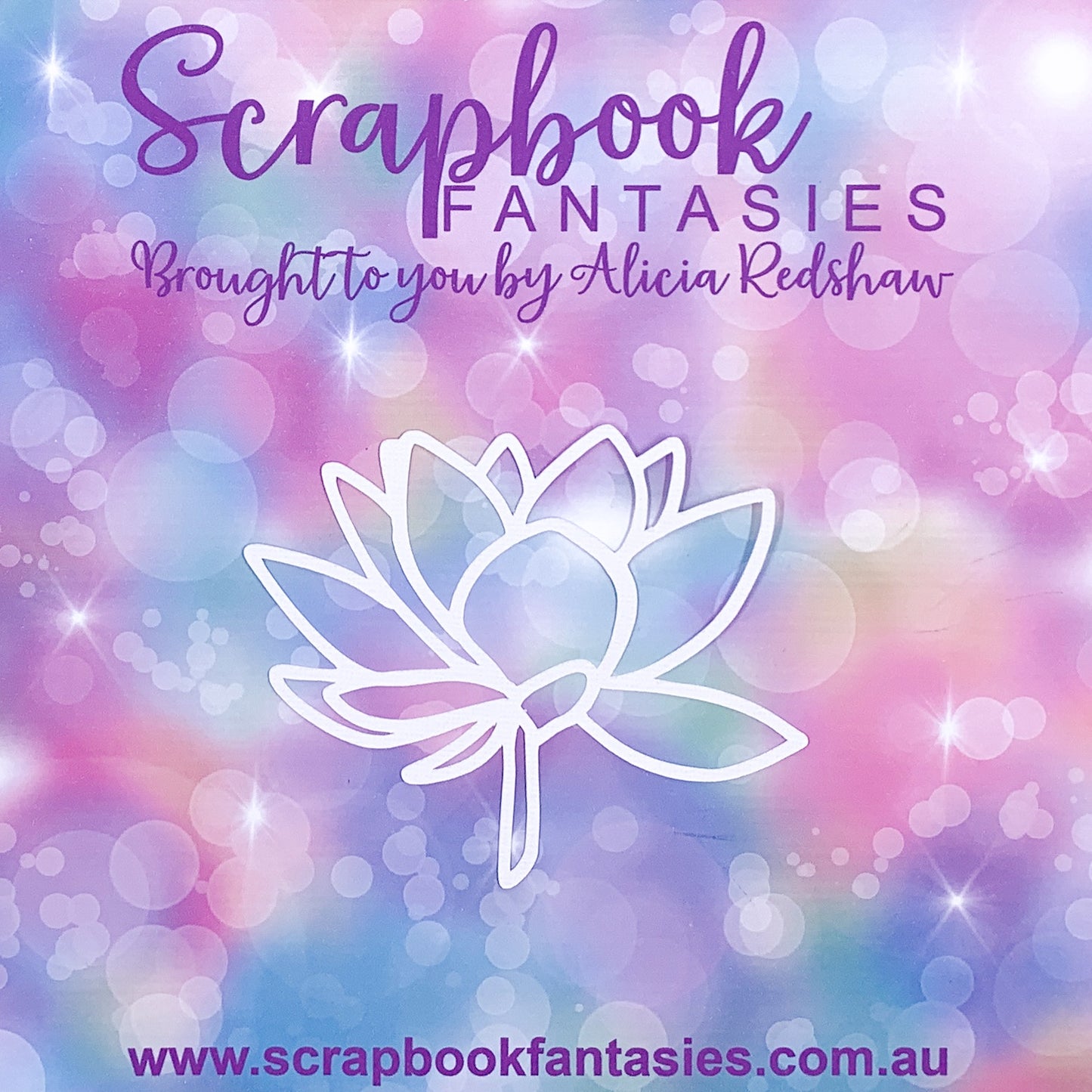 Tranquility - Water Lily 4"x3.25" White Linen Cardstock Picture-Cut - Designed by Alicia Redshaw