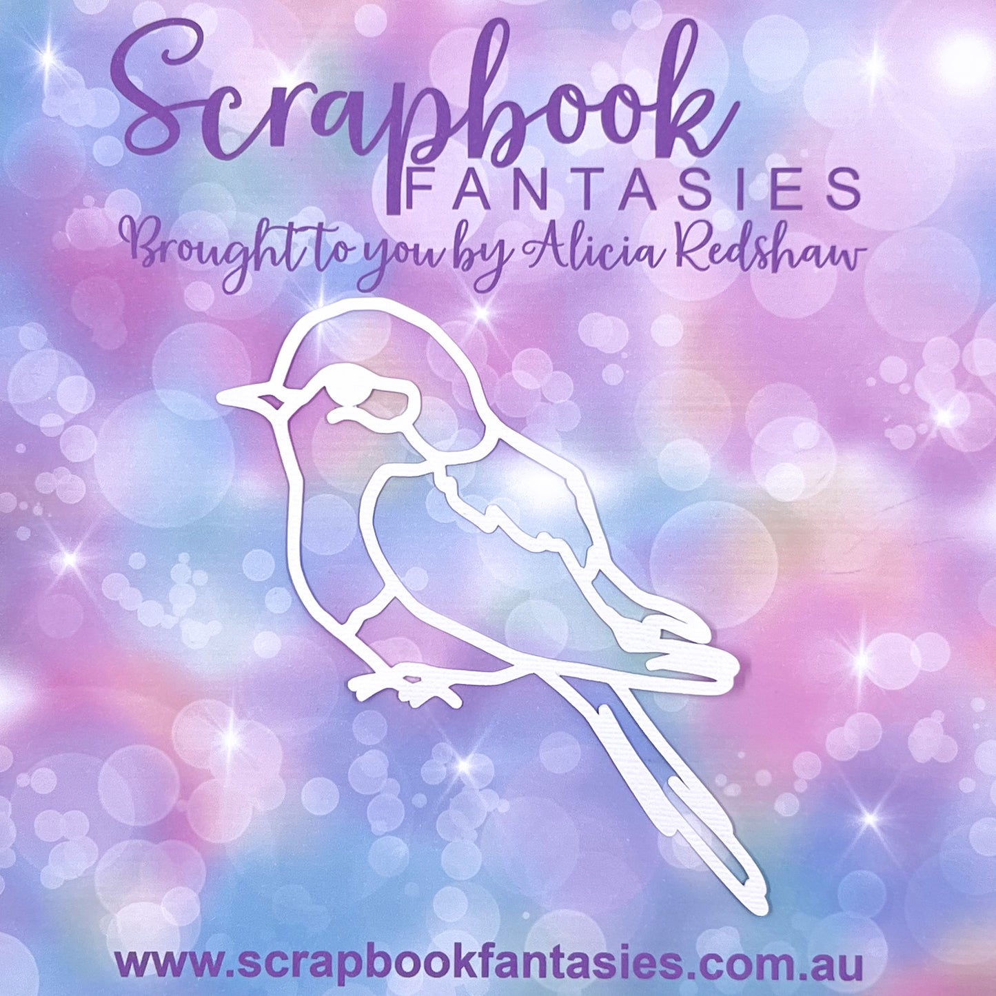 Tropical Ambience - Sideways Bird 5"x5" White Linen Cardstock Picture-Cut - Designed by Alicia Redshaw