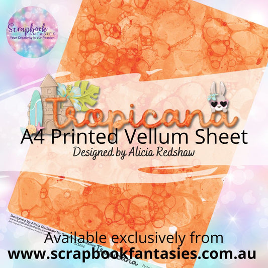 Tropicana A4 Printed Vellum Sheet - Orange Watercolour 821206
