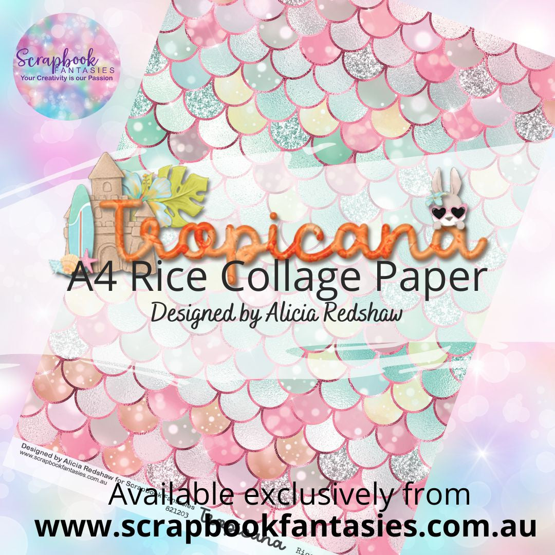 Tropicana A4 Rice Collage Paper - Mermaid Scales 821203
