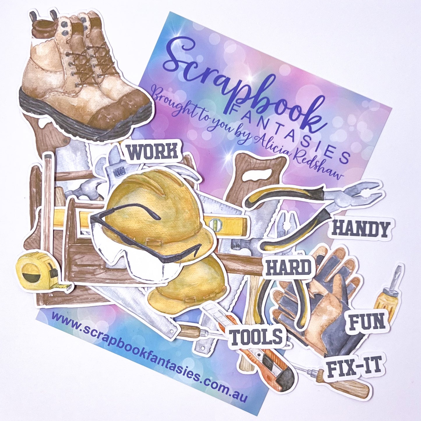 Under Construction Colour-Cuts - Work Tools (24 pieces) Designed by Alicia Redshaw