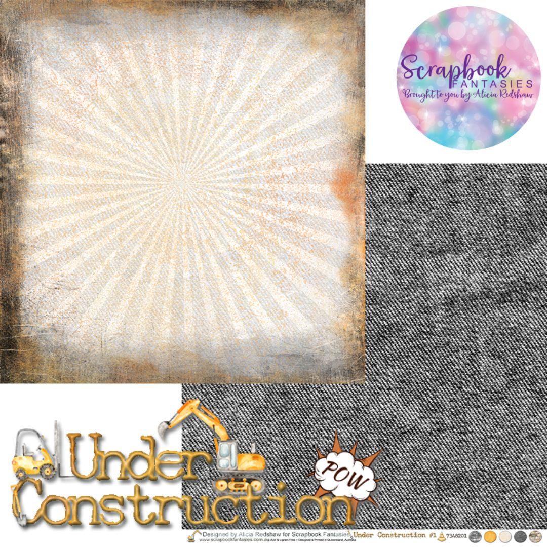 Under Construction 12x12 Double-Sided Patterned Paper 1