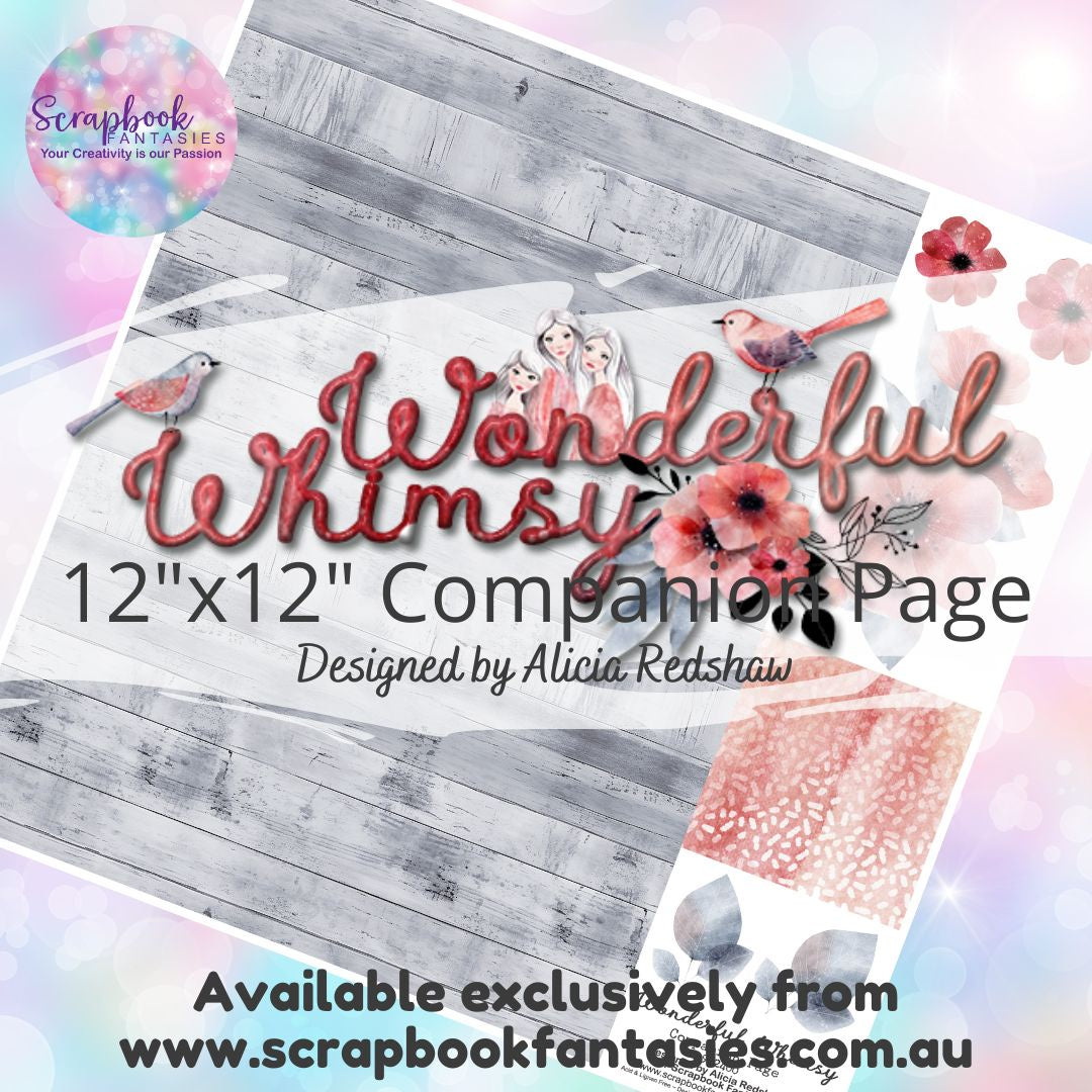 Wonderful Whimsy 12"x12" Single-sided Companion Page - Grey Timber 992400