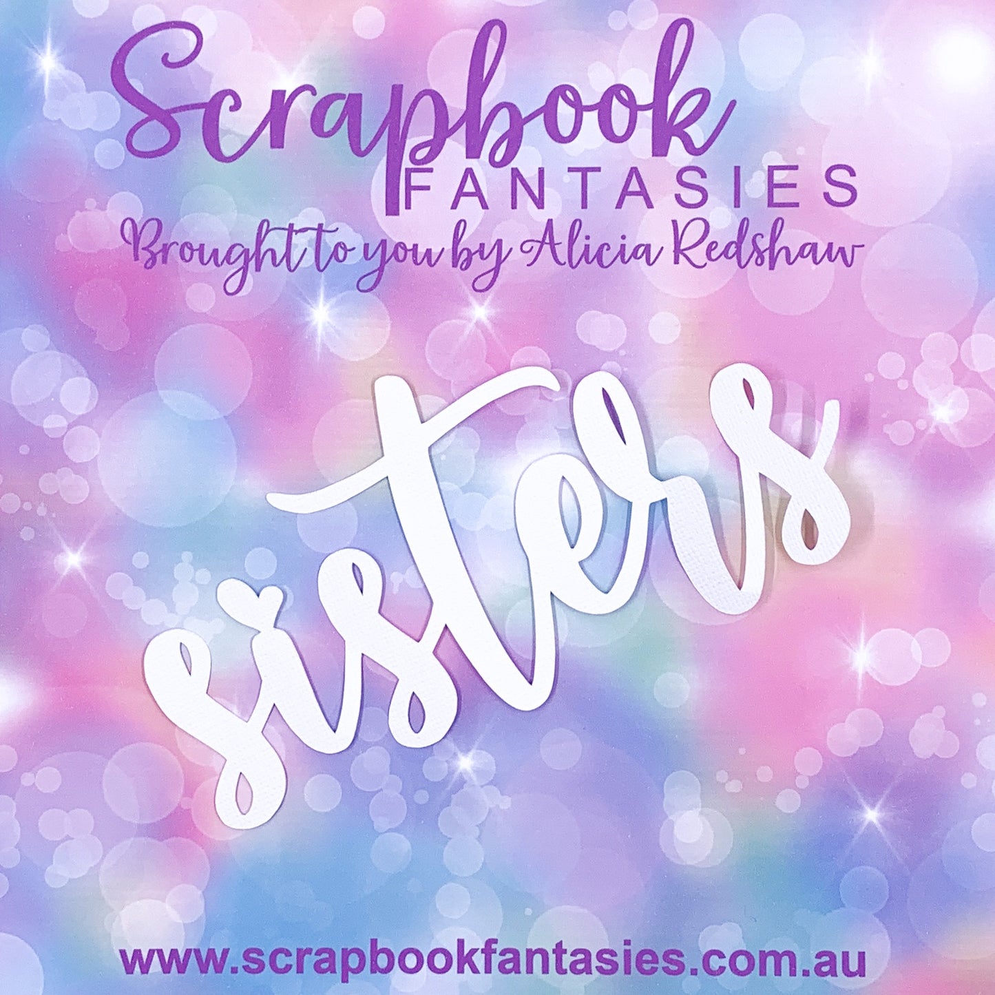 Family is Everything - Sisters (script) 5.75"x3" White Linen Cardstock Title-Cut - Designed by Alicia Redshaw