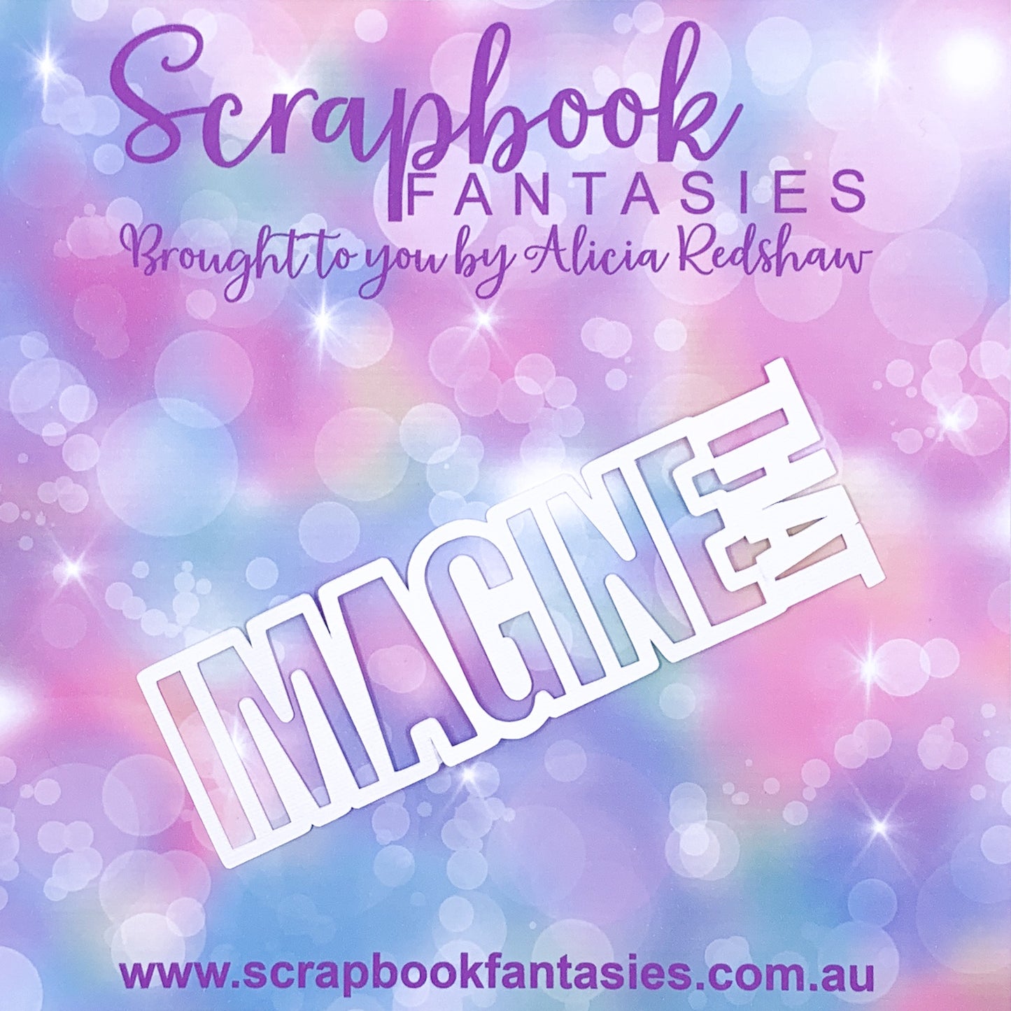 Imagine with Alice - Imagine That 5.5"x1.75" White Linen Cardstock Title-Cut - Designed by Alicia Redshaw