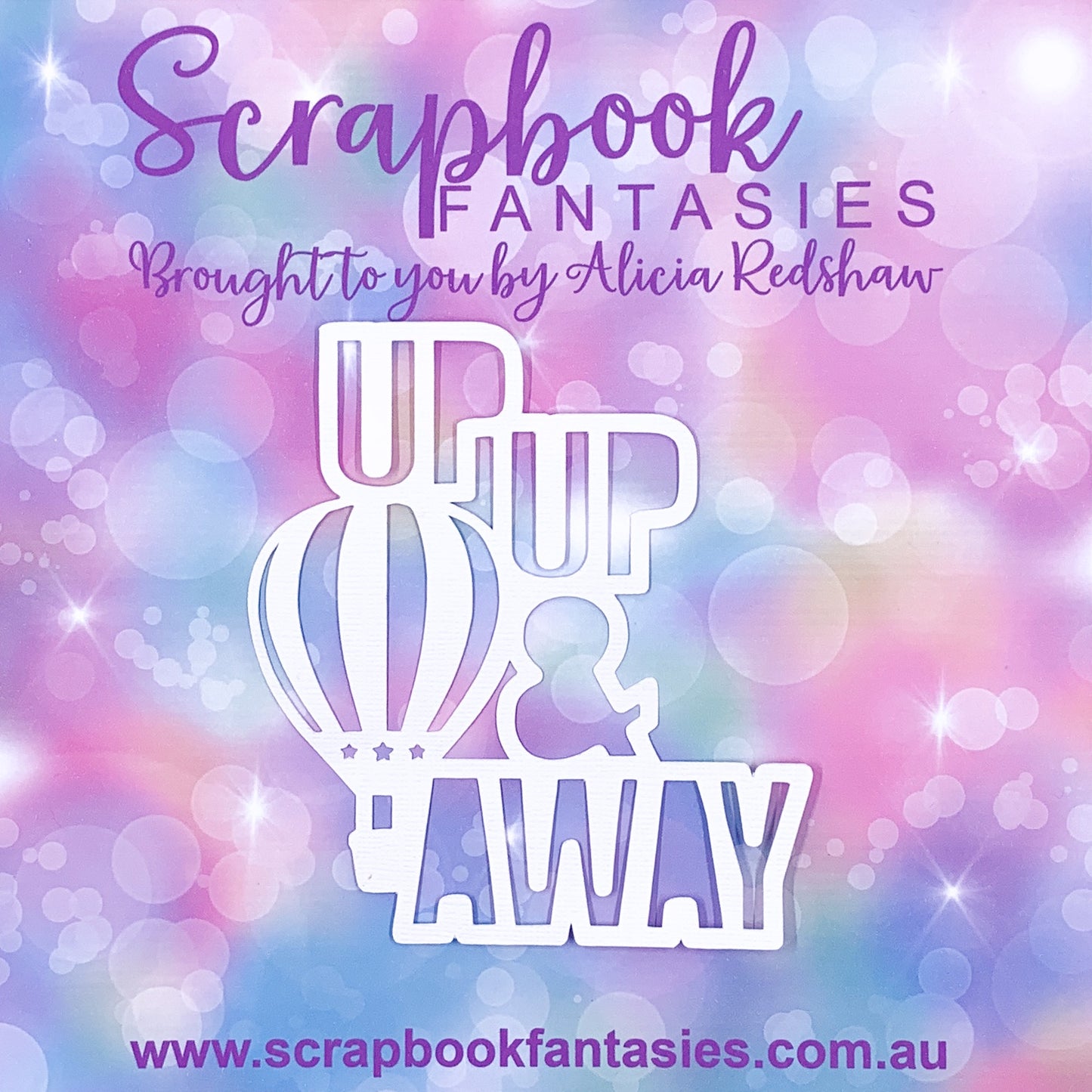 Imagine with Alice - Up, Up & Away 4"x4.5" White Linen Cardstock Title-Cut - Designed by Alicia Redshaw