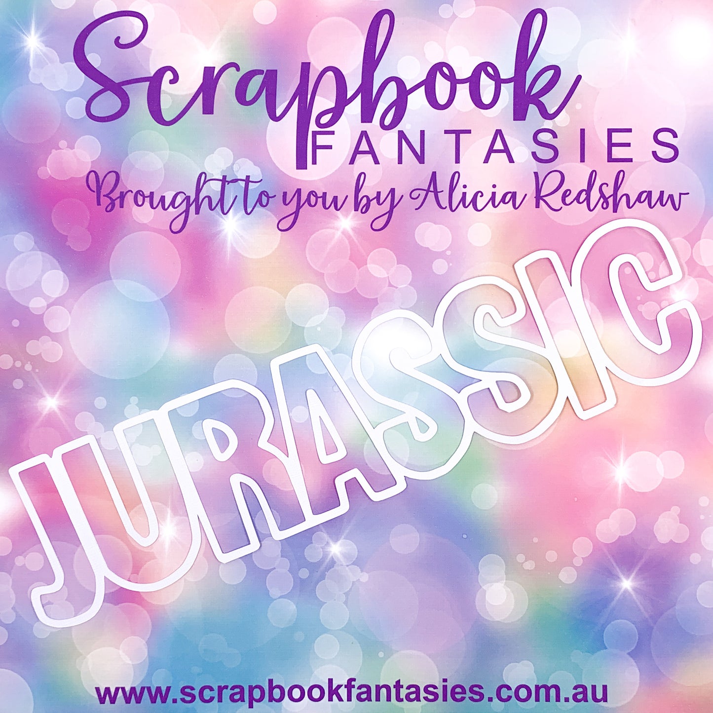 DinoWorld - Jurassic (large) 2.75"x11.5" White Linen Cardstock Title-Cut - Designed by Alicia Redshaw