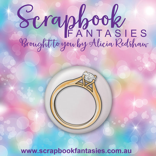 Glamorous Flair Button [1"] - Engagement Ring (1 piece) Designed by Alicia Redshaw