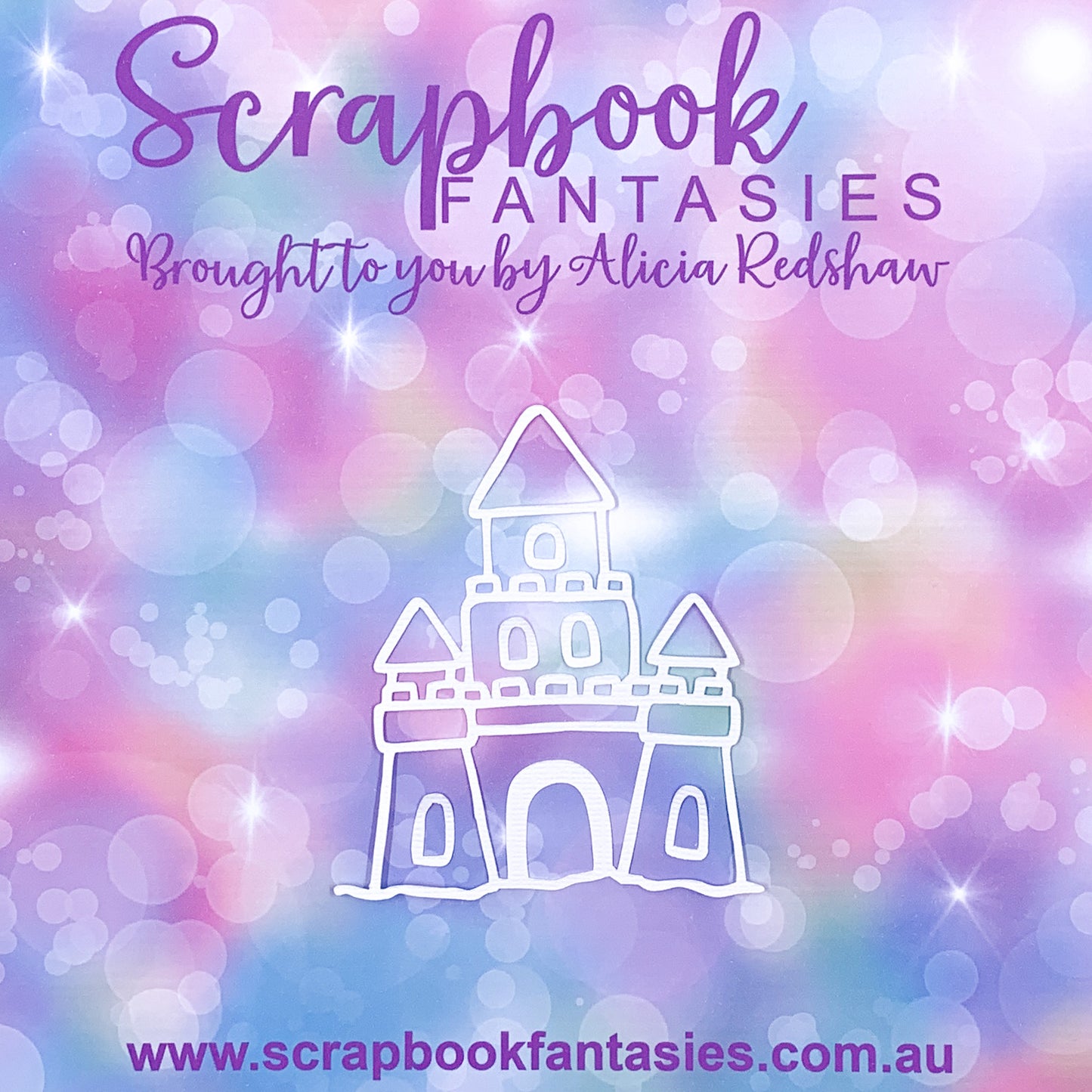 Tropicana - Sandcastle (small) 3"x3.5" White Linen Cardstock Picture-Cut - Designed by Alicia Redshaw