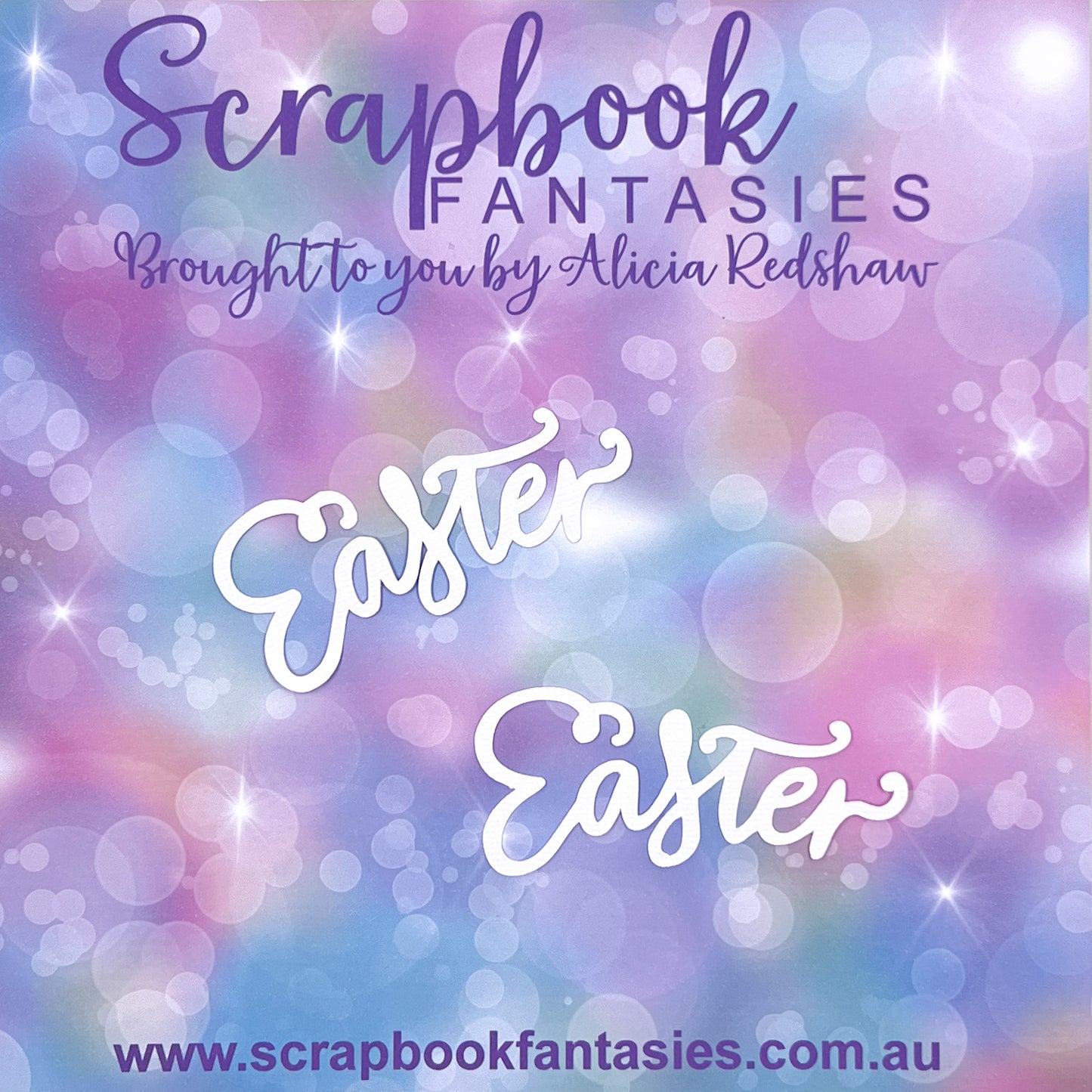 Easter Blessings - Easter - 2 pack (medium script) 3"x1.5" White Linen Cardstock Title-Cut - Designed by Alicia Redshaw