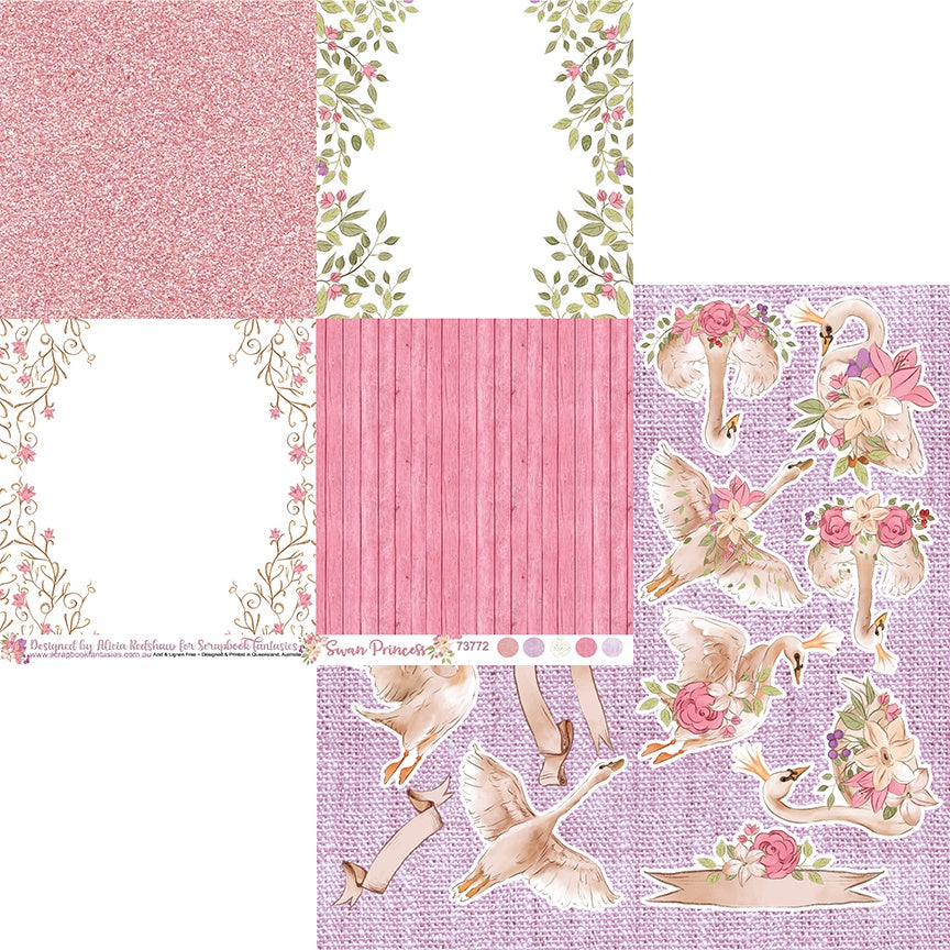 Swan Princess 12x12 Double-Sided Patterned Paper 2