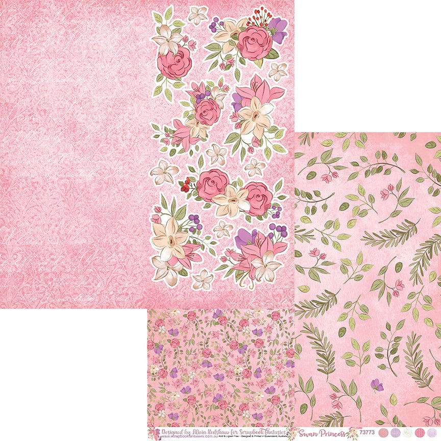 Swan Princess 12x12 Double-Sided Patterned Paper 3