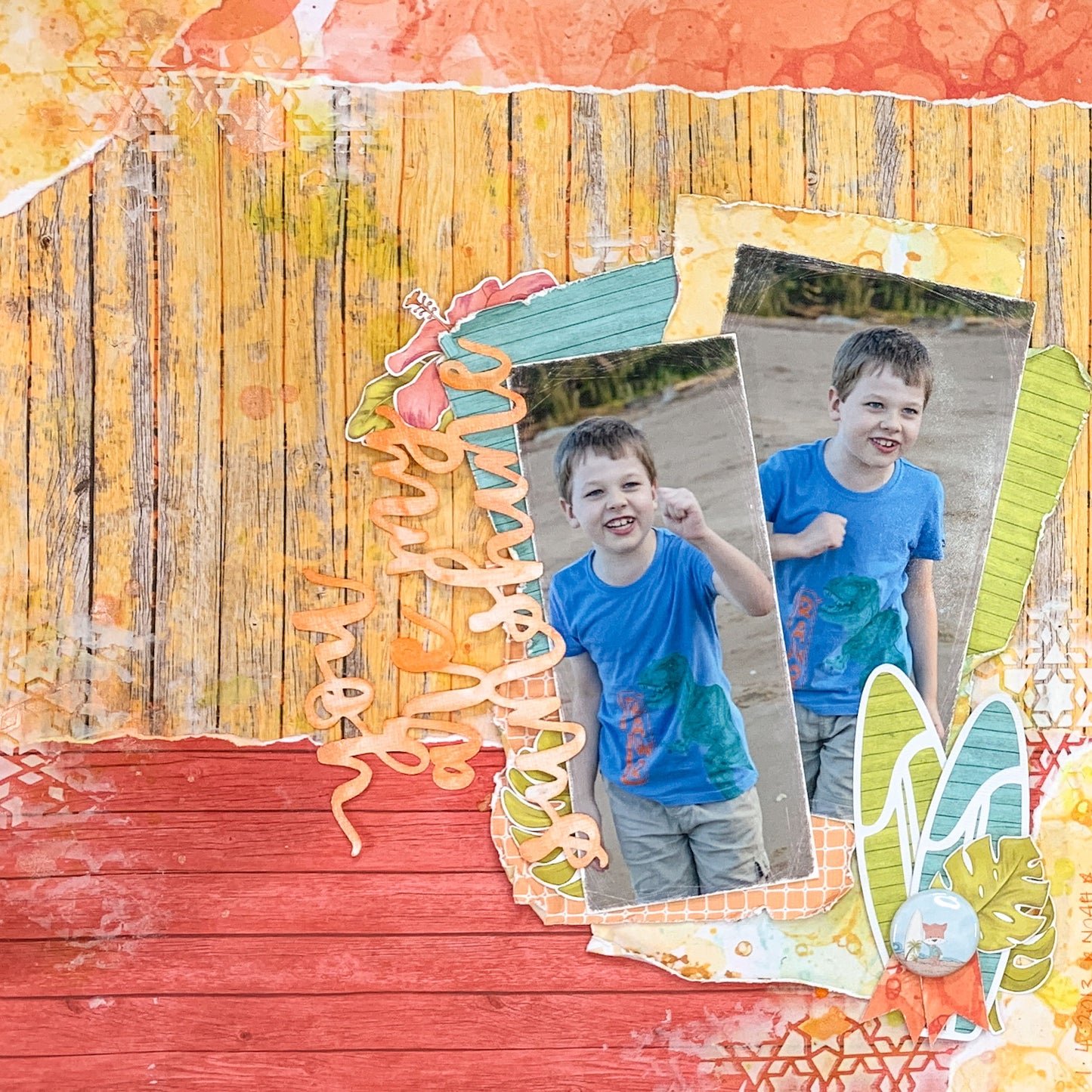 Tropicana - Surfboards (small) 2 pack 3.75"x1" White Linen Cardstock Picture-Cut - Designed by Alicia Redshaw