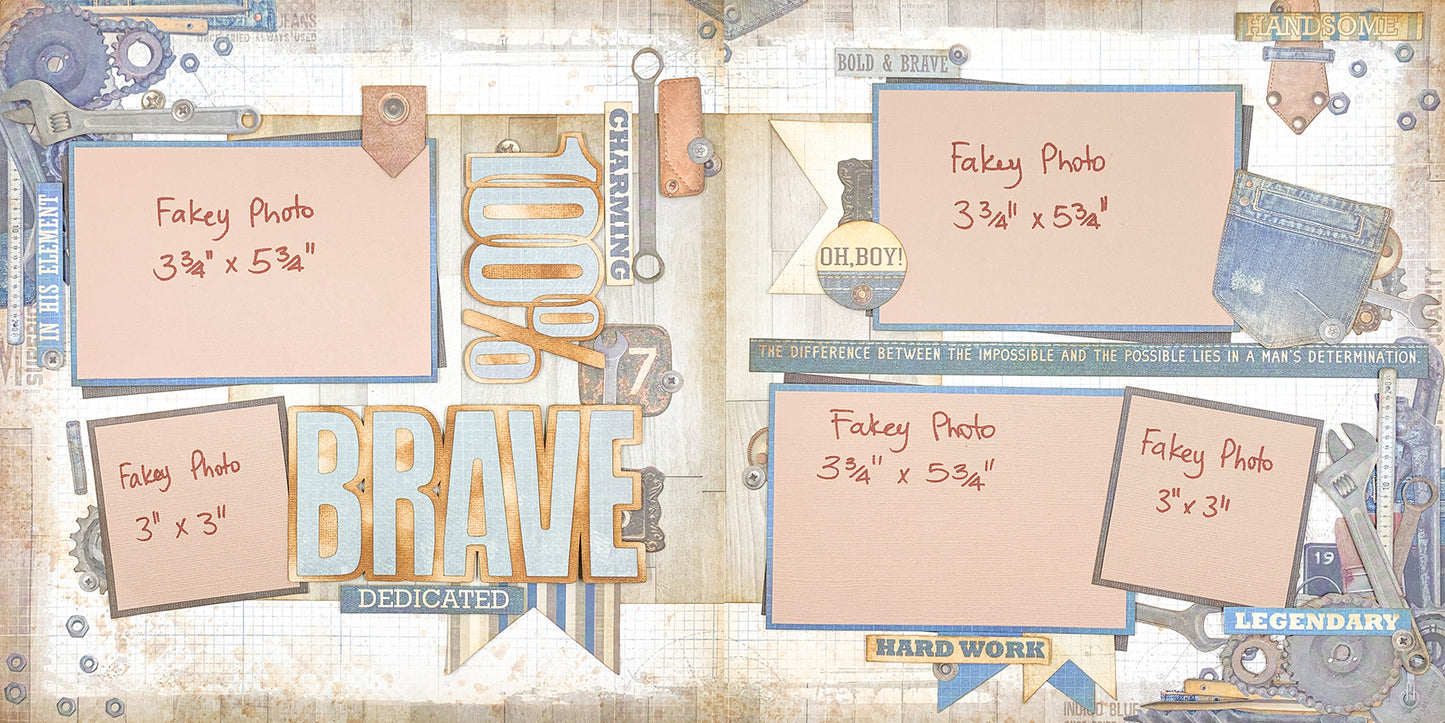 Runaway Princess - Brave (open) 2.75"x5.75" White Linen Cardstock Title-Cut - Designed by Alicia Redshaw