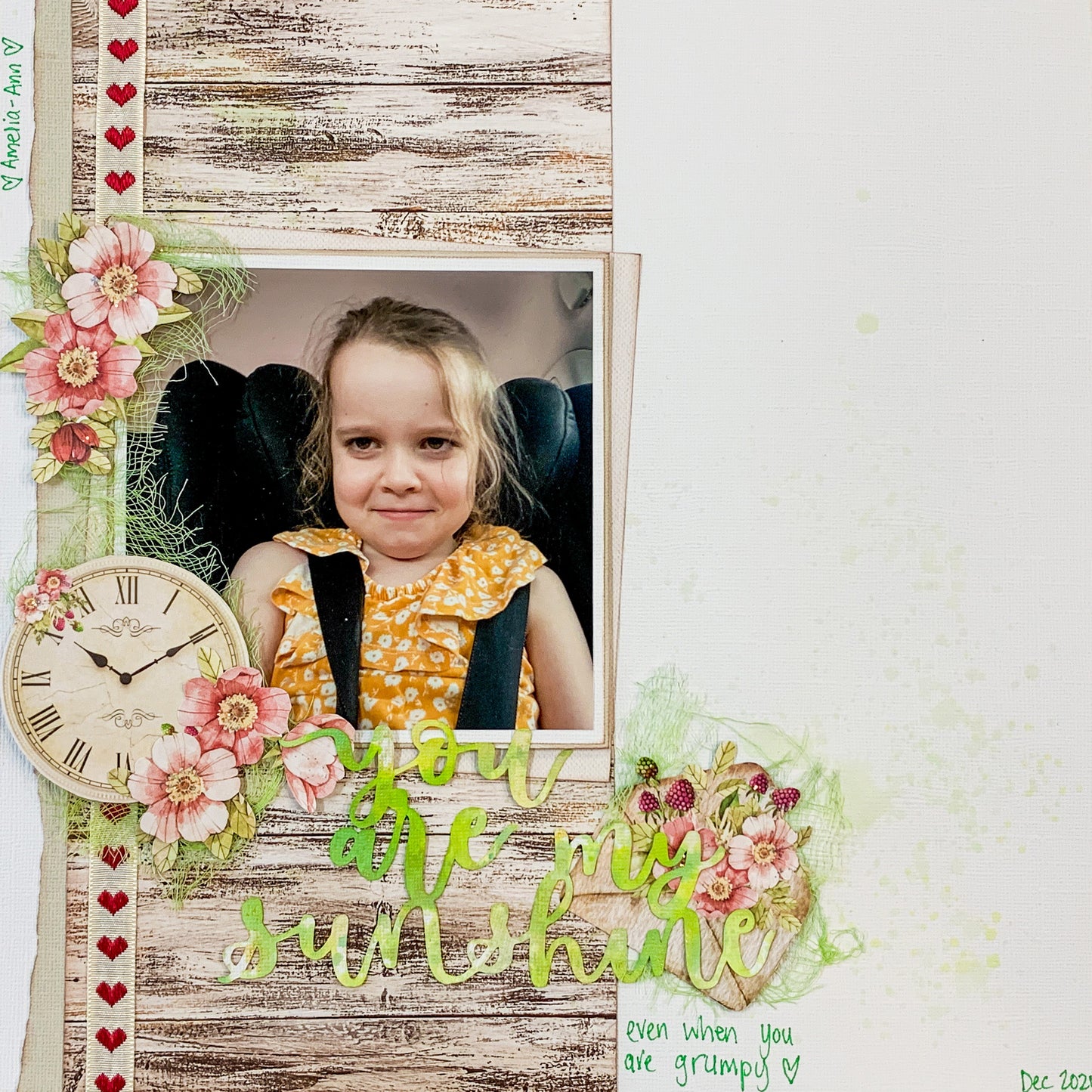 A Day to Remember - You are my Sunshine 5.75"x2.75" White Linen Cardstock Title-Cut - Designed by Alicia Redshaw