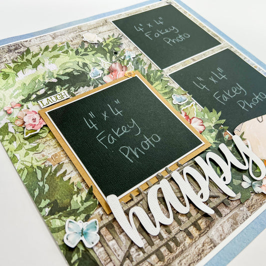 Be happy with your crafting and create beautiful scrapbook layouts
