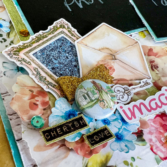 Cottage Garden Scrapbook Layout created by Alicia Redshaw