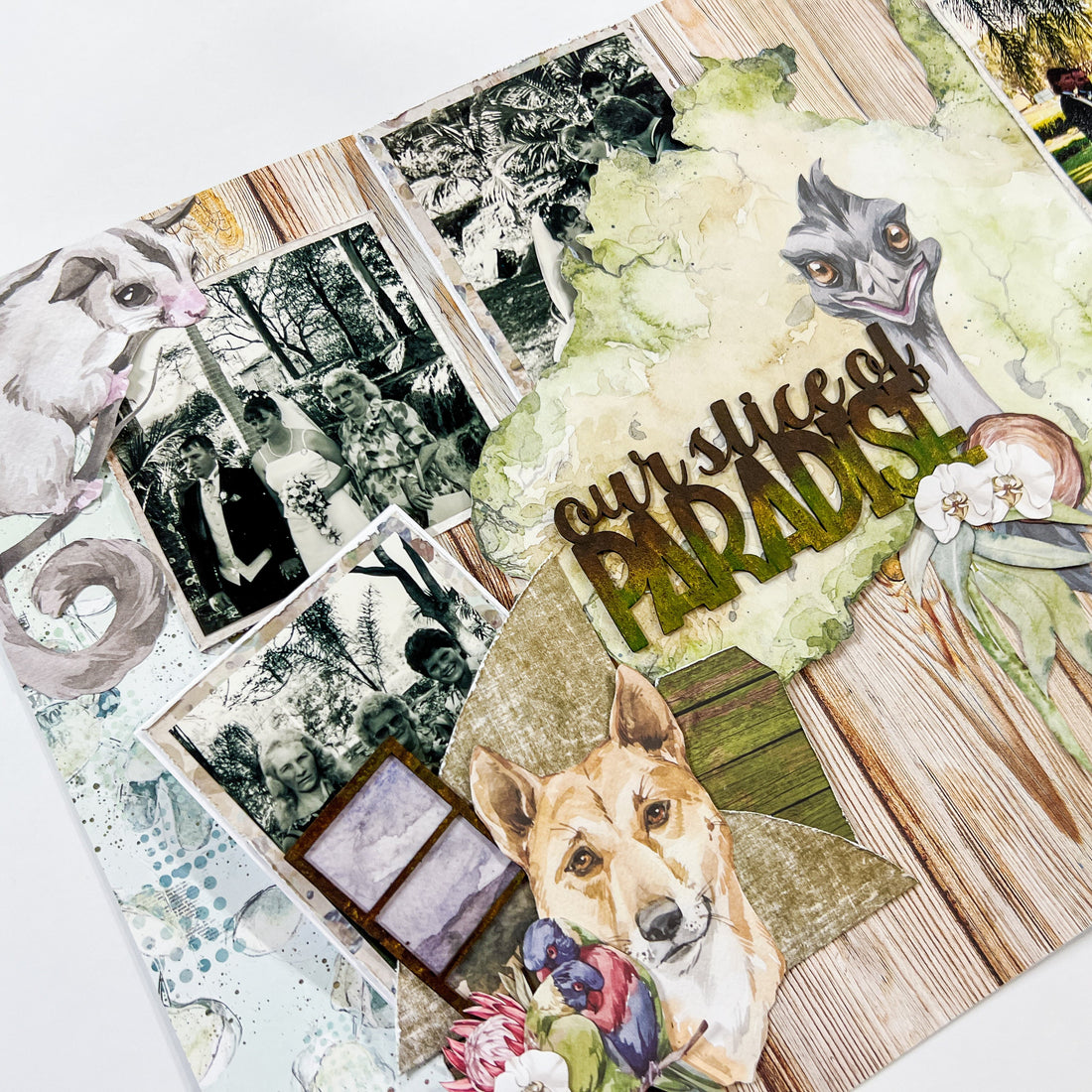 Aussie Grunge Double Scrapbook Layout by Alicia Redshaw