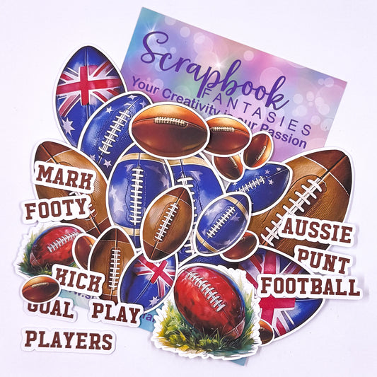 Aussie Footy Colour-Cuts - Footballs (31 pieces) 20593