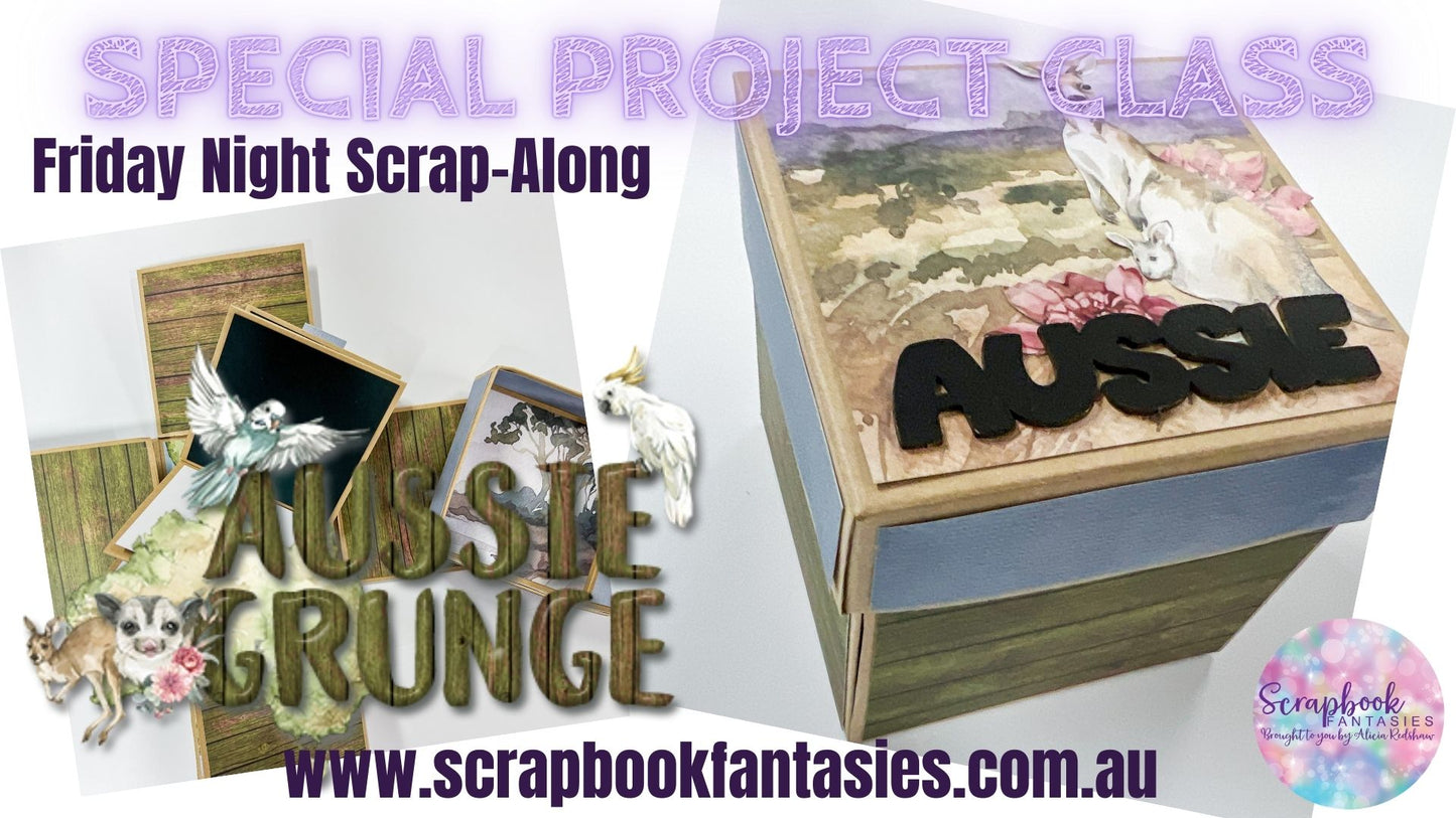 Aussie Grunge Friday Night Scrap-Along Class Kit - Exploding Box - 28 November 2025
