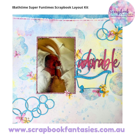 Bathtime Super Funtimes Wednesday Night Scrap-Along Scrapbook Layout Kit by Alicia Redshaw - 1 April 2026