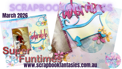 Bathtime Super Funtimes Wednesday Night Scrap-Along Scrapbook Layout Kit by Alicia Redshaw - 1 April 2026