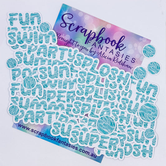Beach Fun Colour-Cuts - Pool Words 3 (34 pieces) 20639