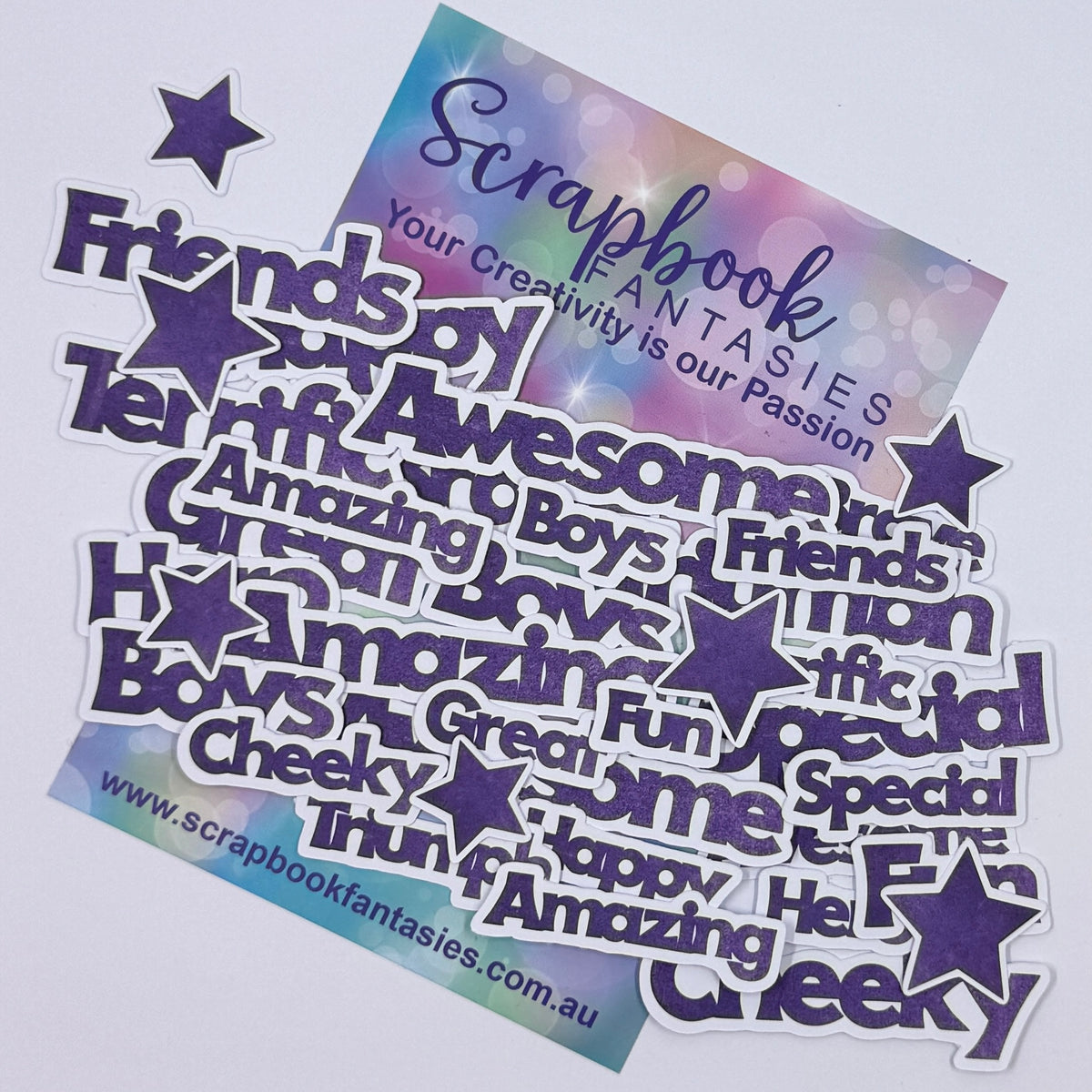 Boysome 2 Words Colour-Cuts - Moonlit Magic Purple (35 pieces) 20952