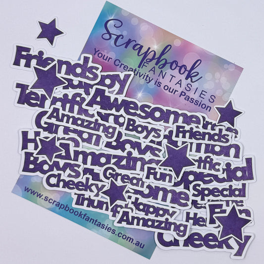 Boysome 2 Words Colour-Cuts - Moonlit Magic Purple (35 pieces) 20952