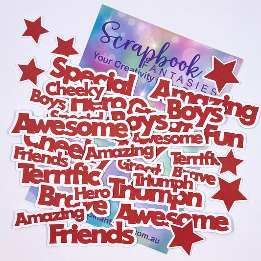 Boysome 2 Words Colour-Cuts - Red (35 pieces) 20683