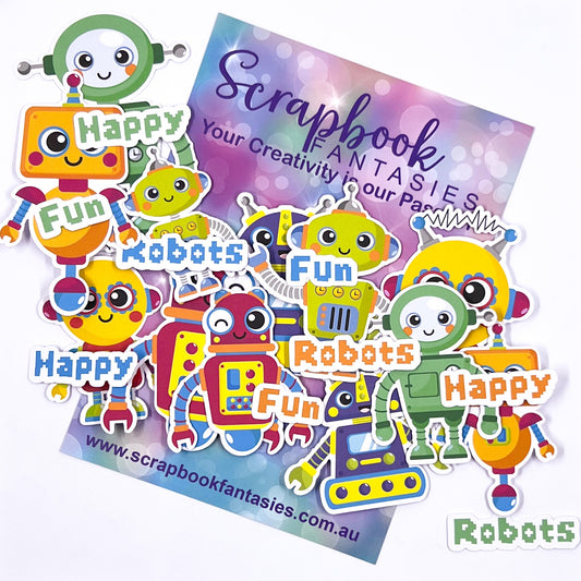 Bright Bots Colour-Cuts - Bright Bots & Words (21 pieces) Designed by Alicia Redshaw