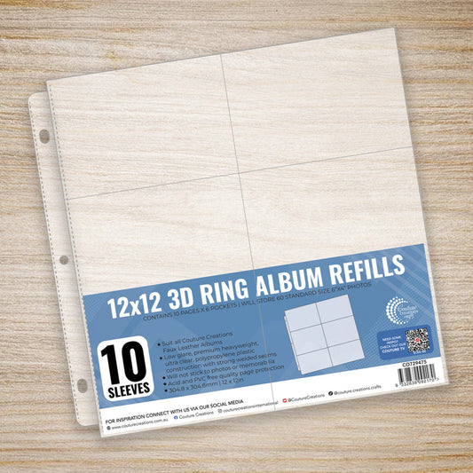 Couture Creations 12"x12" - 6"x4" Pockets - Album Refills - 10 pack CO729475