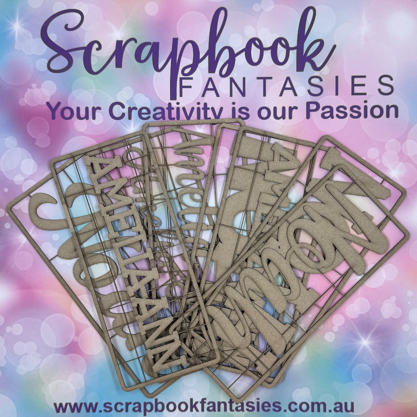 CUSTOM - Chippie-Cuts Grey 1.2mm Chipboard - Name/Word - Three (3) Sizes (one single item)