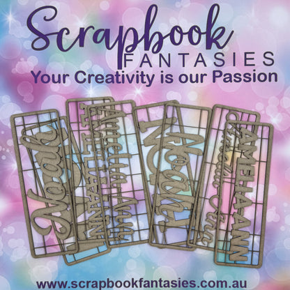 CUSTOM - Chippie-Cuts Grey 1.2mm Chipboard - Name/Word - Three (3) Sizes (one single item)