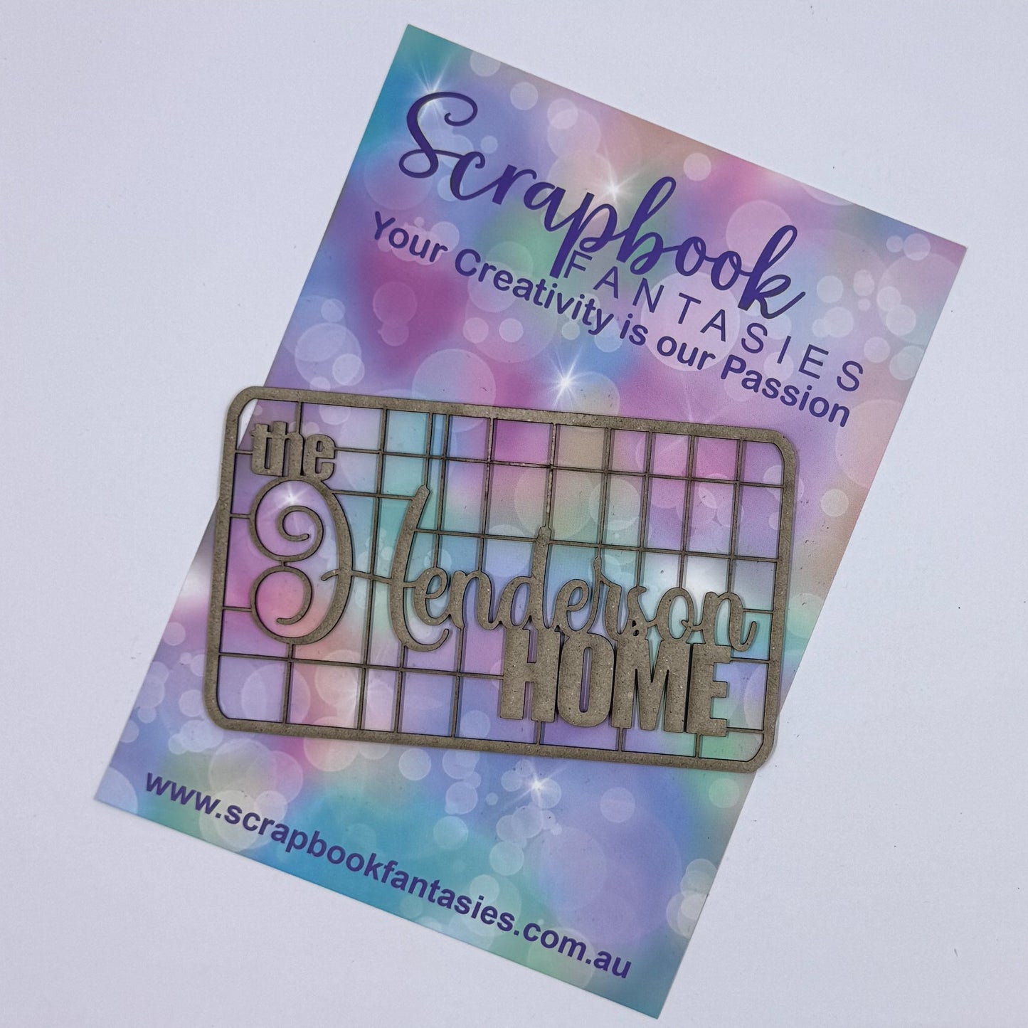 CUSTOM - Chippie-Cuts Grey 1.2mm Chipboard - the {Your Family Name} Home - 4.25"x2.5"