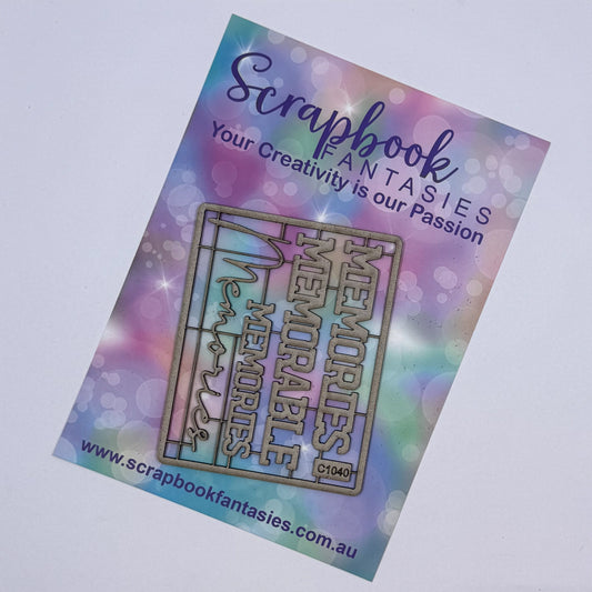 Chippie-Cuts Grey 1.2mm Chipboard 2.75"x3.5" - Memories (4 pieces) C1040