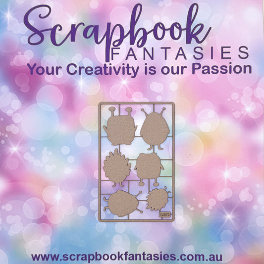 Chippie-Cuts Grey 1.2mm Chipboard 3.5"x5.5" - Aliens (6 pieces) C2072