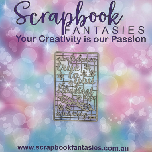 Chippie-Cuts Grey 1.2mm Chipboard 3.5"x5.5" - Confidence (13 pieces) C2097