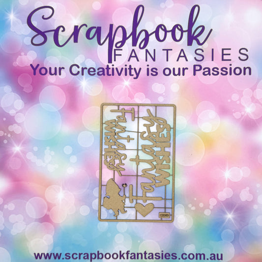 Chippie-Cuts Grey 1.2mm Chipboard 3.5"x5.5" - Fantasy Wishes (4 pieces) C2063