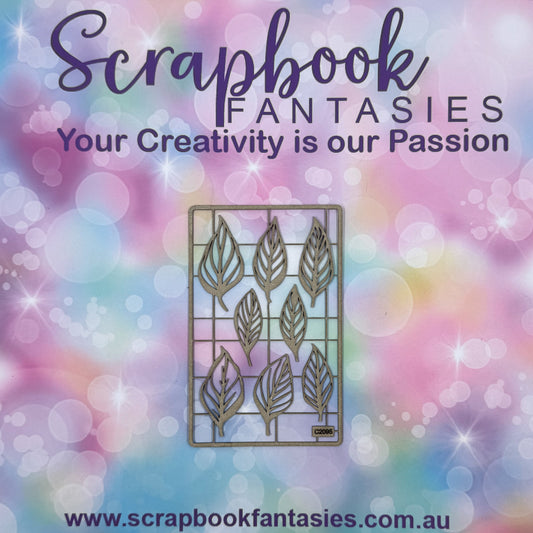 Chippie-Cuts Grey 1.2mm Chipboard 3.5"x5.5" - Leaves (8 pieces) C2095