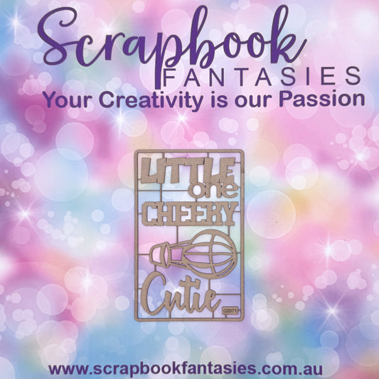 Chippie-Cuts Grey 1.2mm Chipboard 3.5"x5.5" - Little One (4 pieces) C2071