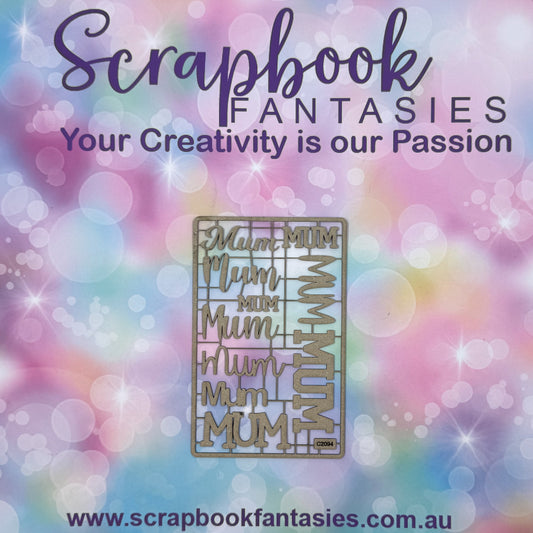 Chippie-Cuts Grey 1.2mm Chipboard 3.5"x5.5" - Mum (10 pieces) C2094