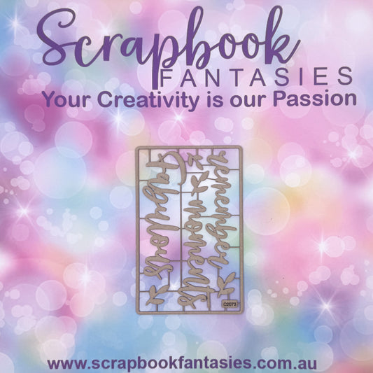 Chippie-Cuts Grey 1.2mm Chipboard 3.5"x5.5" - Remember (7 pieces) C2073