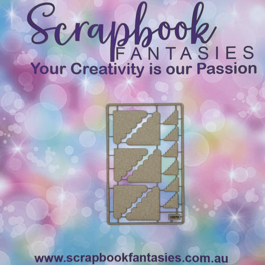 Chippie-Cuts Grey 1.2mm Chipboard 3.5"x5.5" - Scalloped Corners (12 pieces) C2079