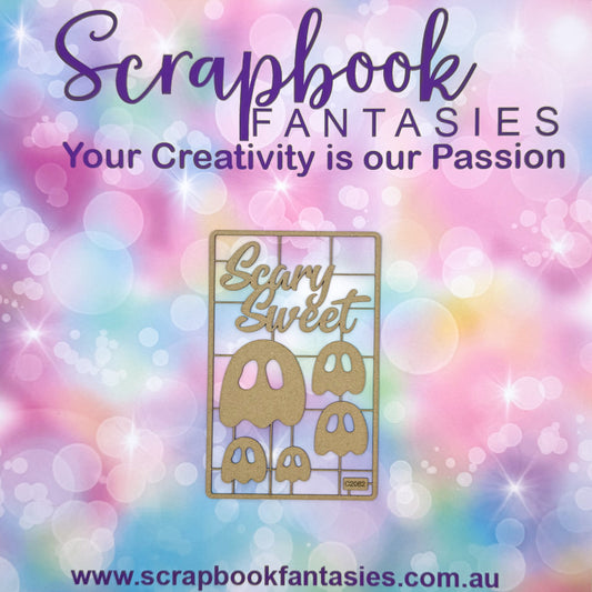 Chippie-Cuts Grey 1.2mm Chipboard 3.5"x5.5" - Scary Sweet (6 pieces) C2062