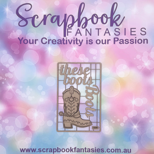 Chippie-Cuts Grey 1.2mm Chipboard 3.5"x5.5" - These Boots (3 pieces) C2085