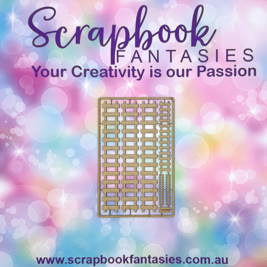 Chippie-Cuts Grey 1.2mm Chipboard 3.5"x5.5" - Train Tracks (6 pieces) C2088