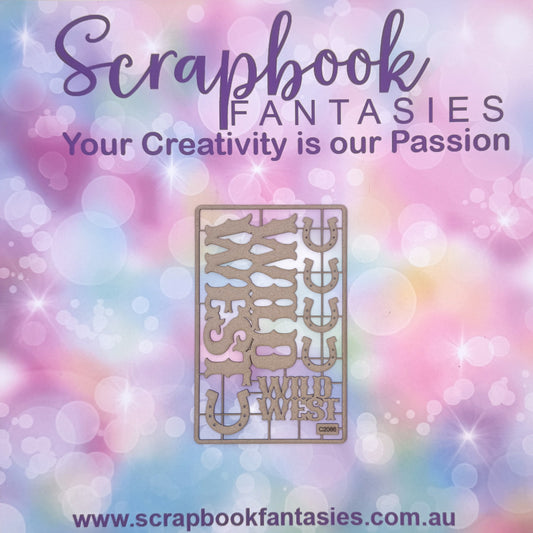 Chippie-Cuts Grey 1.2mm Chipboard 3.5"x5.5" - Wild West (7 pieces) C2086